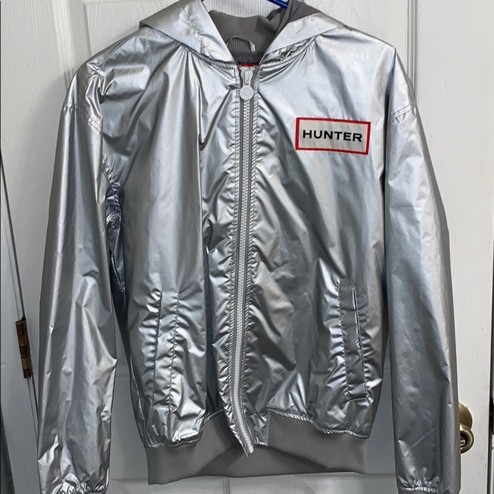 Hunter holographic rain coat